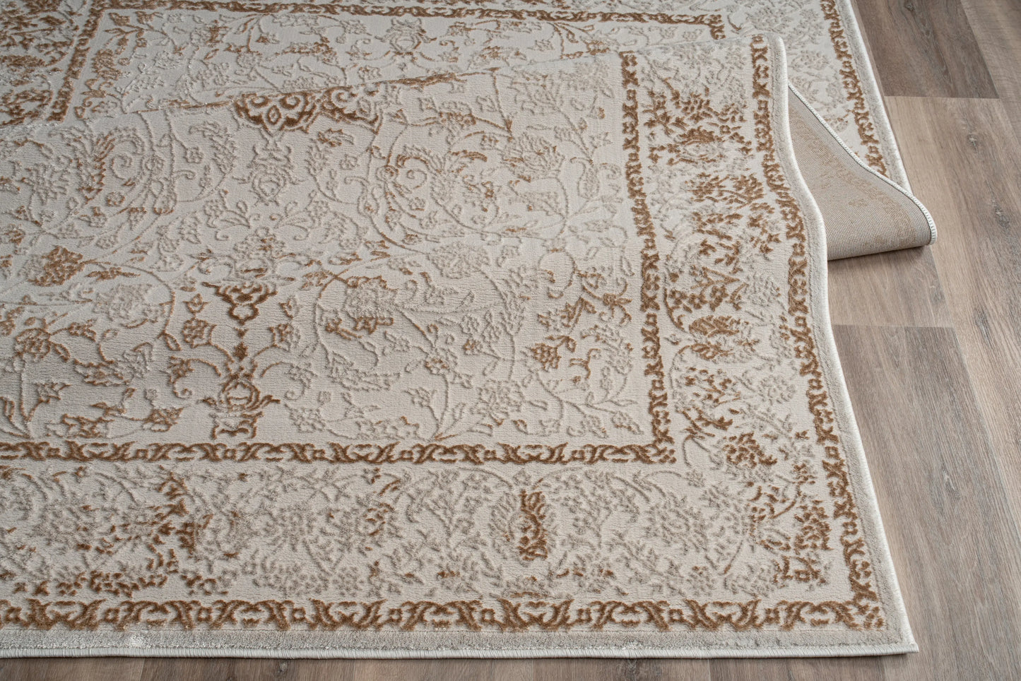 Beige Oriental Traditional Living Room Area Rug LaDole Rugs