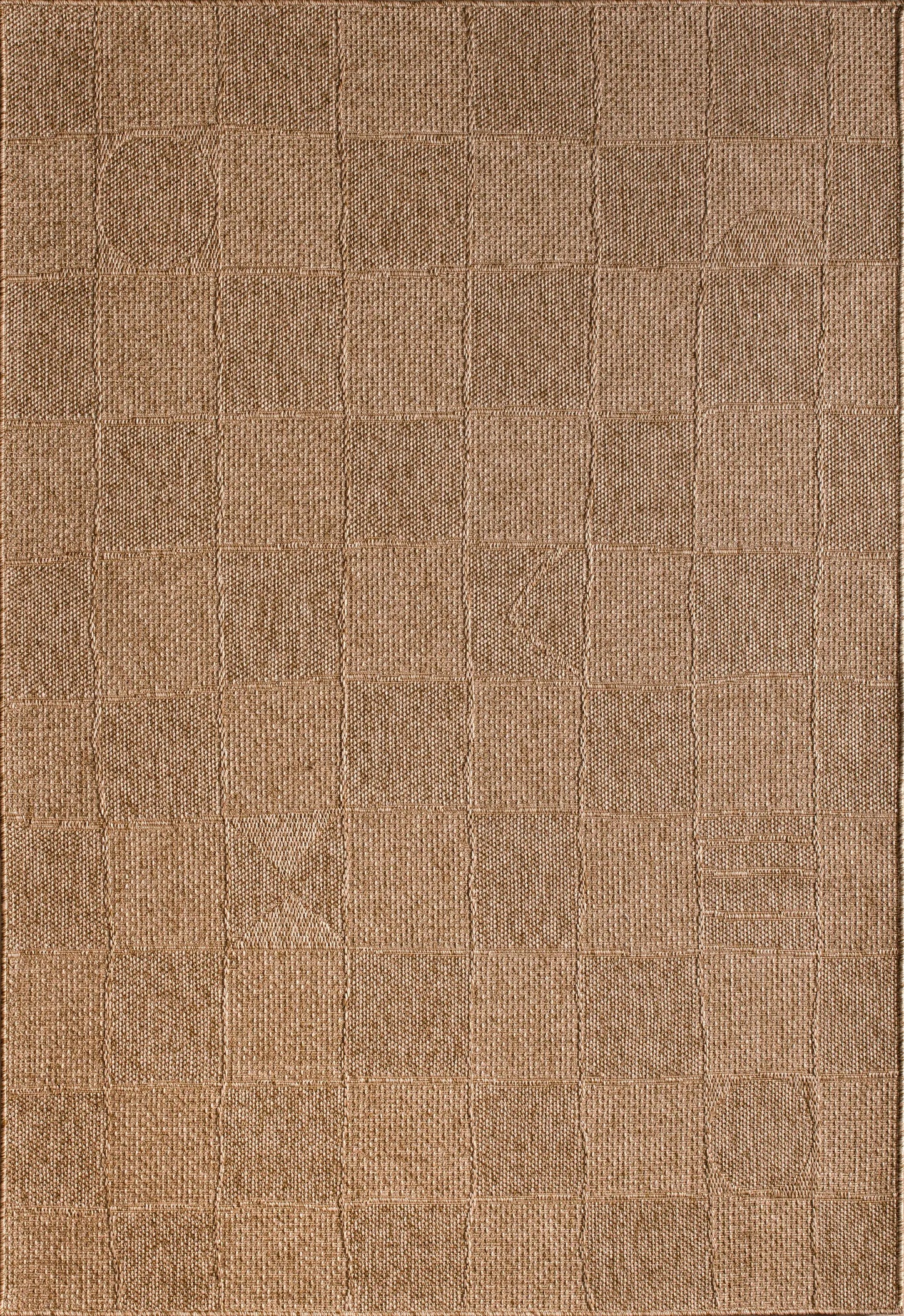 Beige Brown Tribal Checkered Living Room Bedroom Area Rug LaDole Rugs