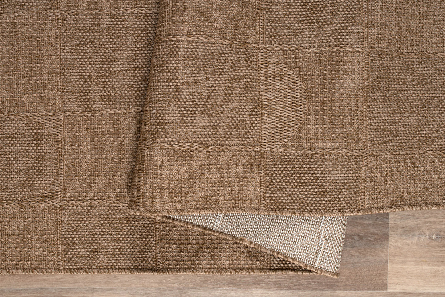 Beige Brown Tribal Checkered Living Room Bedroom Area Rug LaDole Rugs