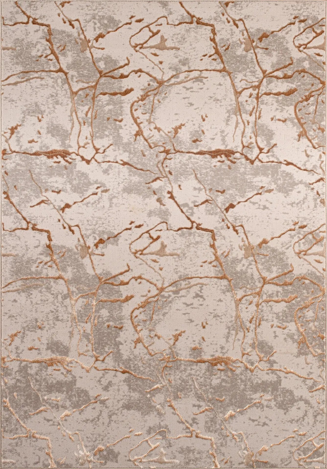 Copper Beige Luxury Abstract Living Room Bedroom Area Rug LaDole Rugs