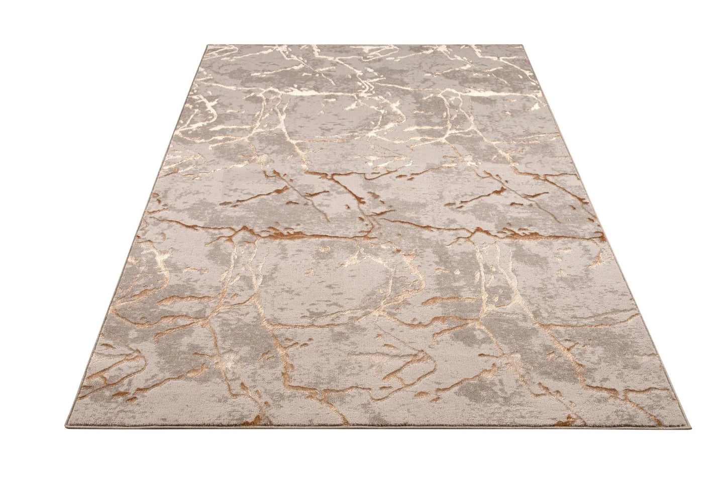 Copper Beige Luxury Abstract Living Room Bedroom Area Rug LaDole Rugs
