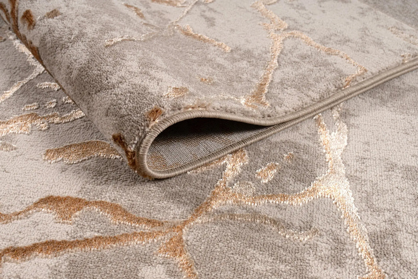 Copper Beige Luxury Abstract Living Room Bedroom Area Rug LaDole Rugs