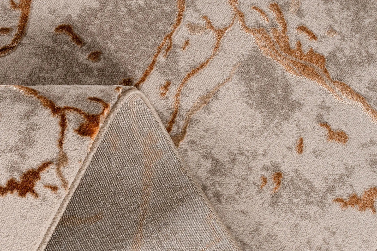 Copper Beige Luxury Abstract Living Room Bedroom Area Rug LaDole Rugs