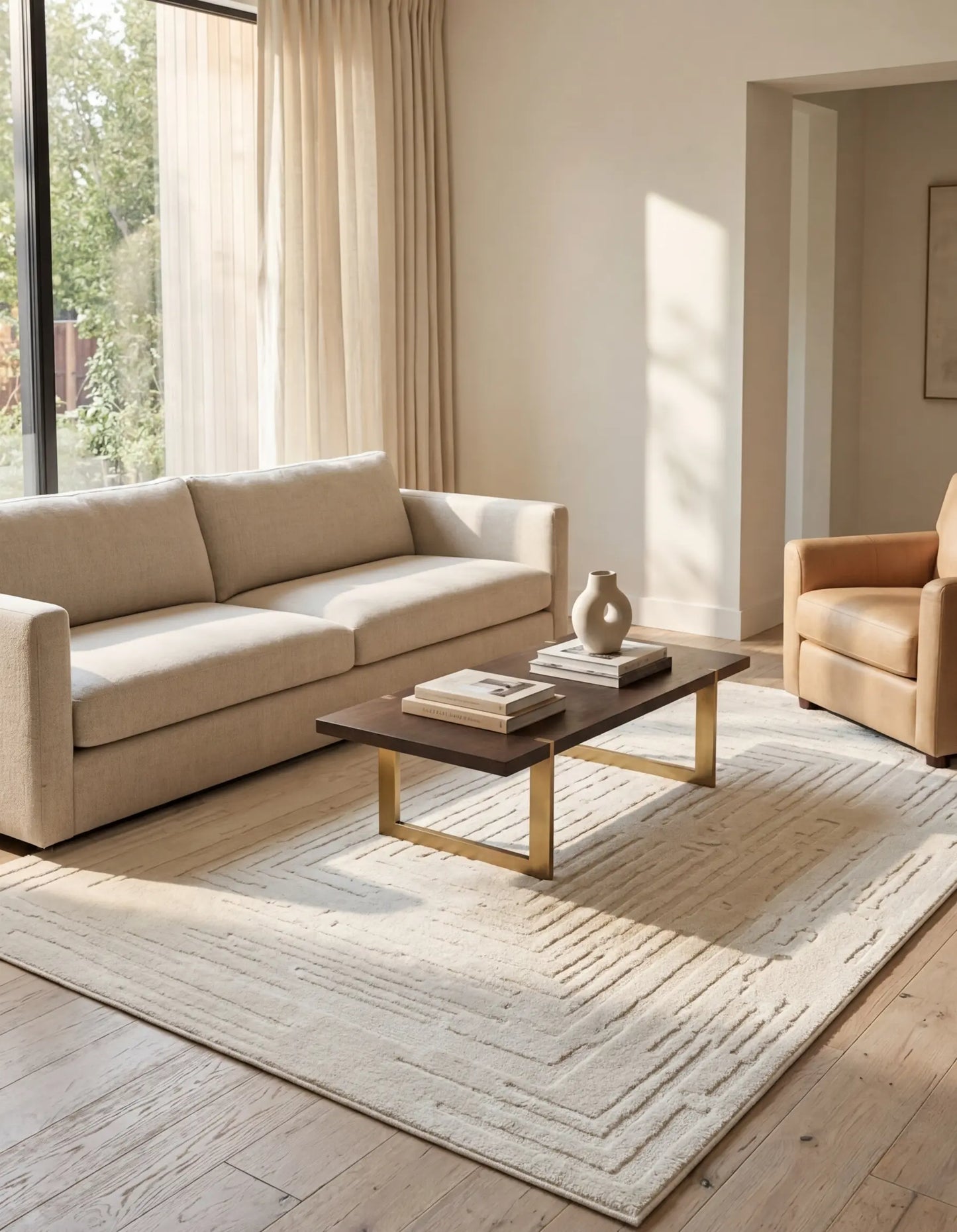 Off White Ivory Textured Abstract Living Room Bedroom Area Rug