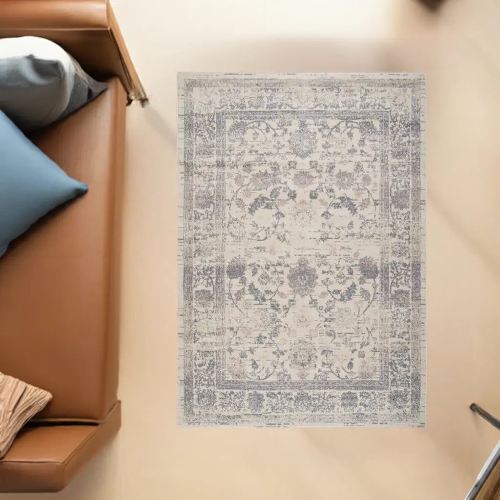 vintage santori cream dark beige area rug 8x10, 8x11 ft Large Living Room Carpet, Bedroom, Kitchen