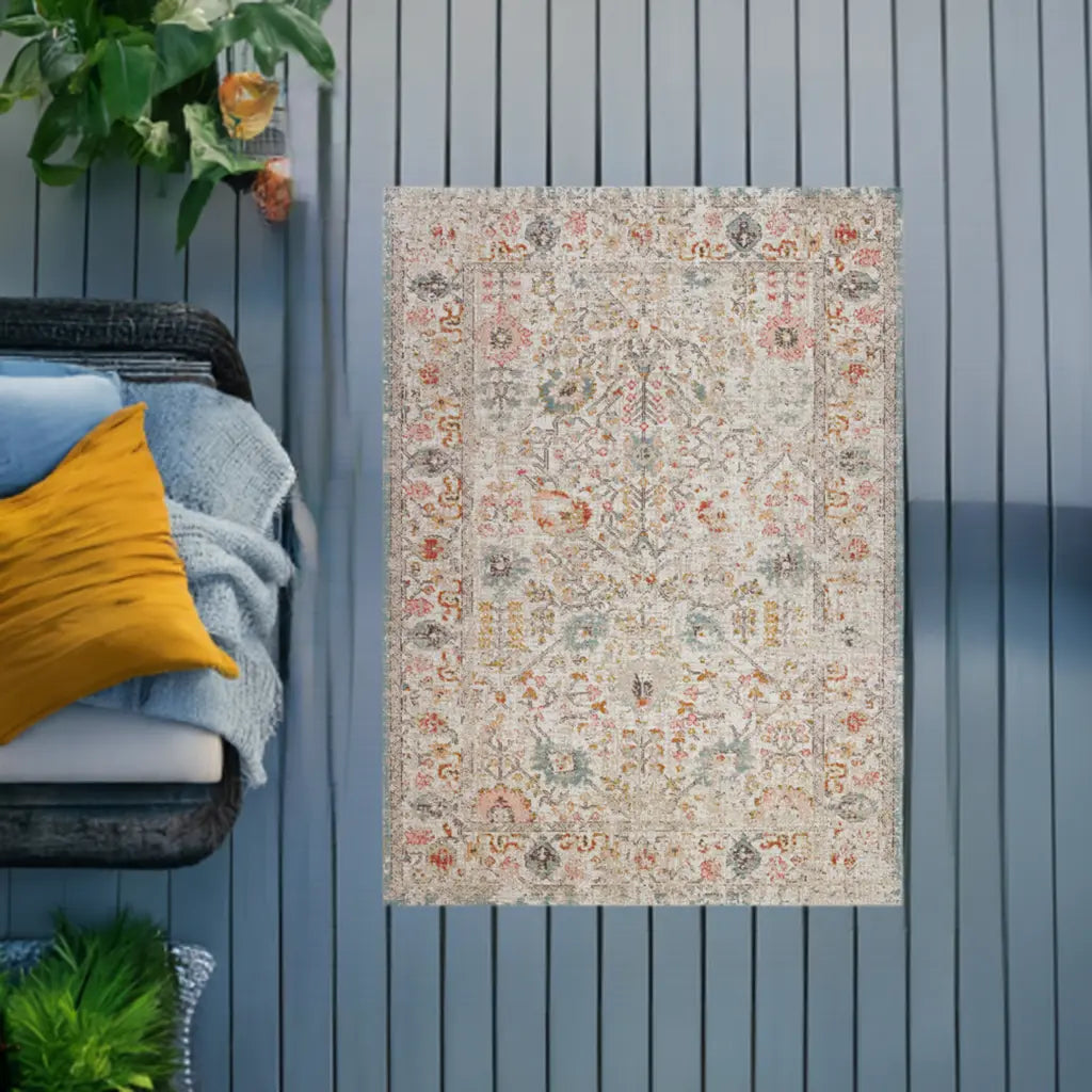 marigold cream beige indoor outdoor area rug 2x3 Doormat, Entrance, Balcony, Bathroom, Washroom
