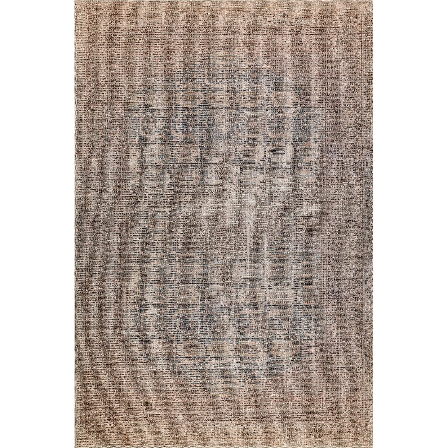 blue cotton and polyster machine washable traditional rustic area rug 2x8, 3x10, 2x10 ft Long Runner Rug, Hallway, Balcony, Entry Way, Kitchen, Stairs