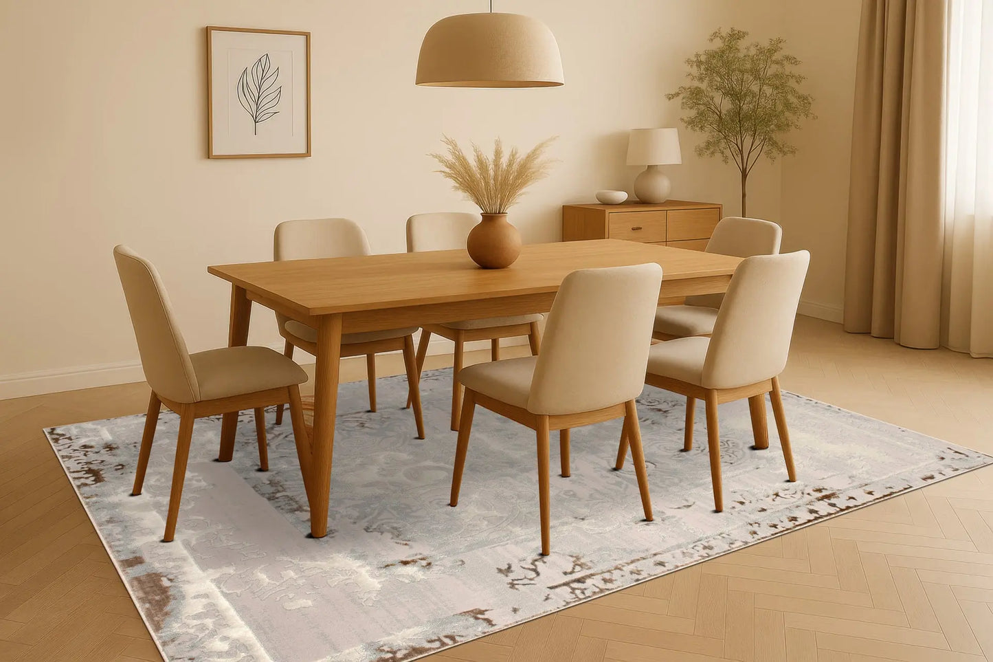 Beige Ivory Traditional Bordered Living Room Bedroom Area Rug LaDole Rugs