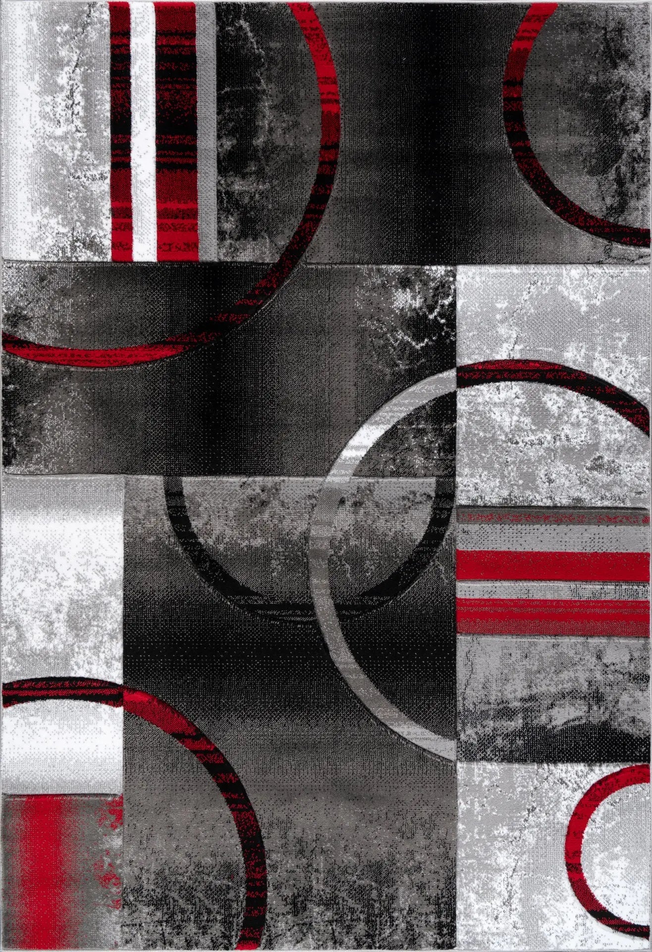 Adonis Currant Red Grey Area Rug