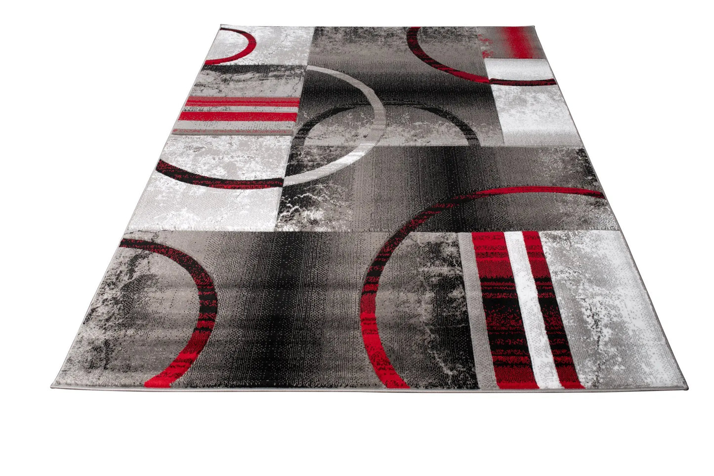 Adonis Currant Red Grey Area Rug