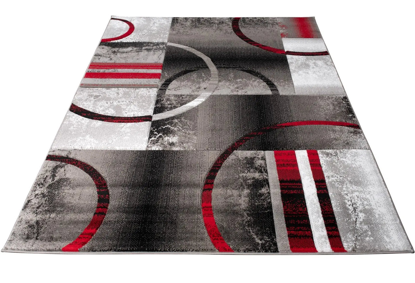 Adonis Currant Red Grey Area Rug