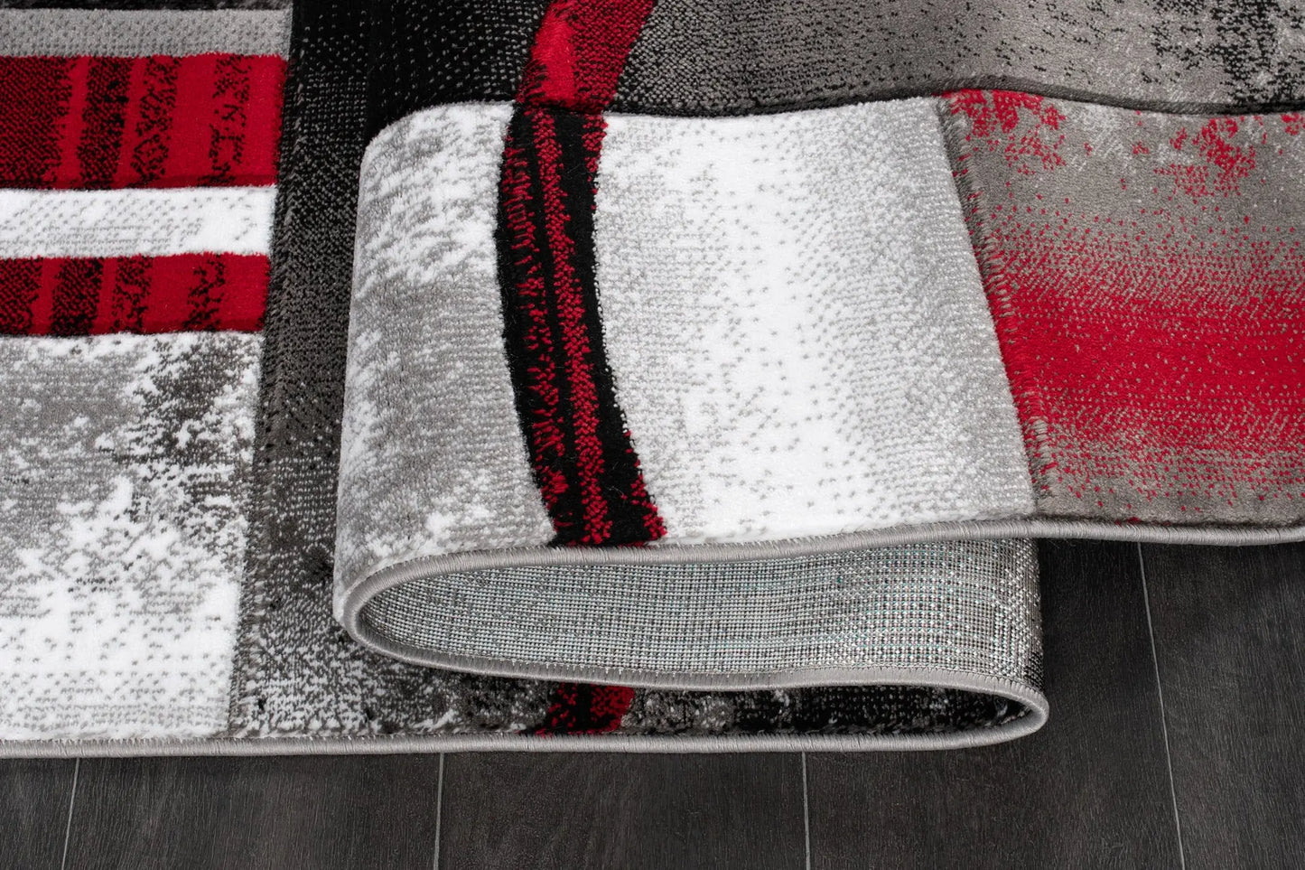 Adonis Currant Red Grey Area Rug