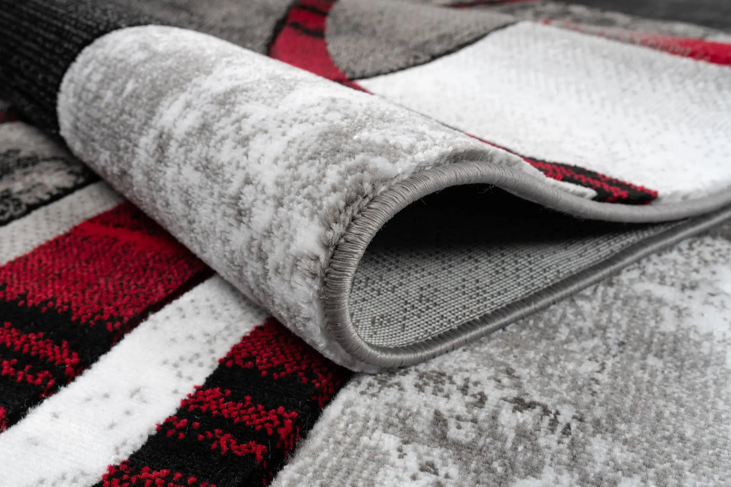 Adonis Currant Red Grey Area Rug