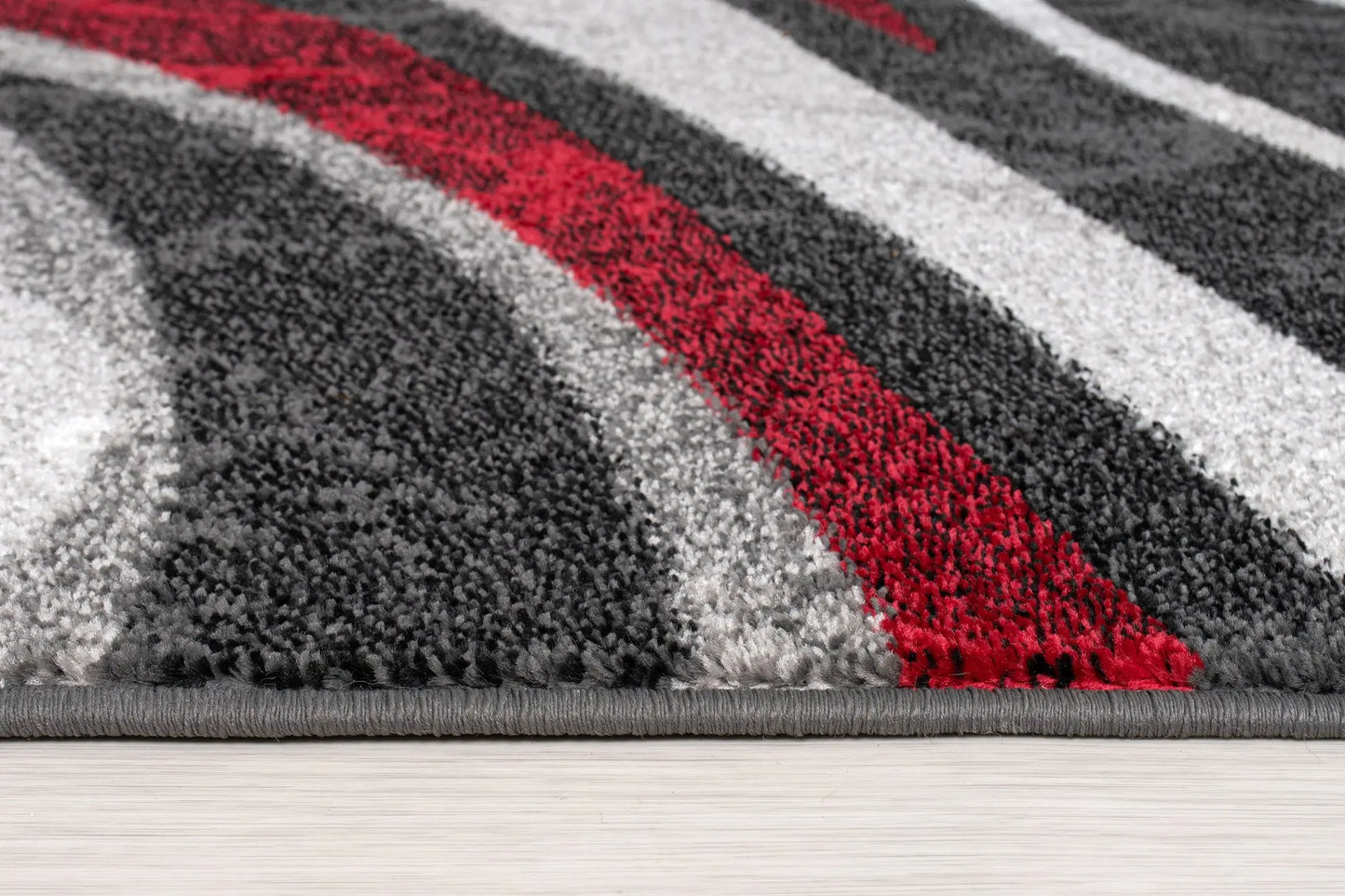 Ivory Dark Gray Spirals Area Rug Red