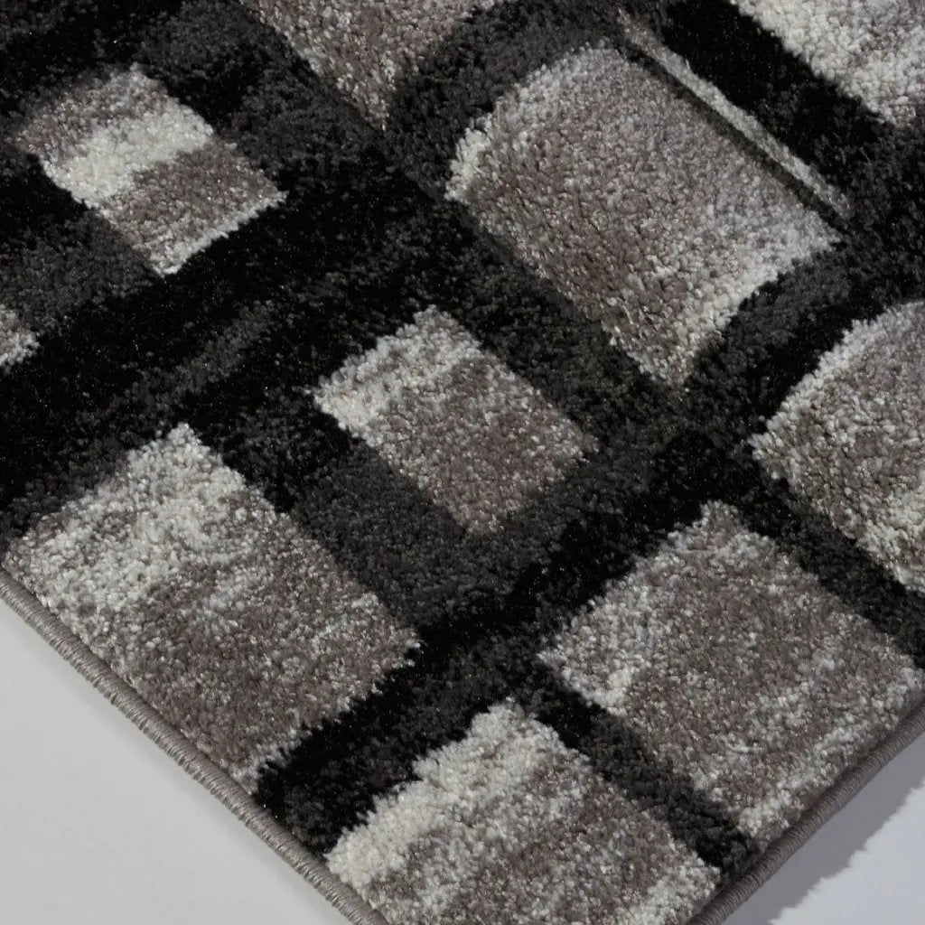 grand square grey area rug 2x8, 3x10, 2x10 ft Long Runner Rug, Hallway, Balcony, Entry Way, Kitchen, Stairs