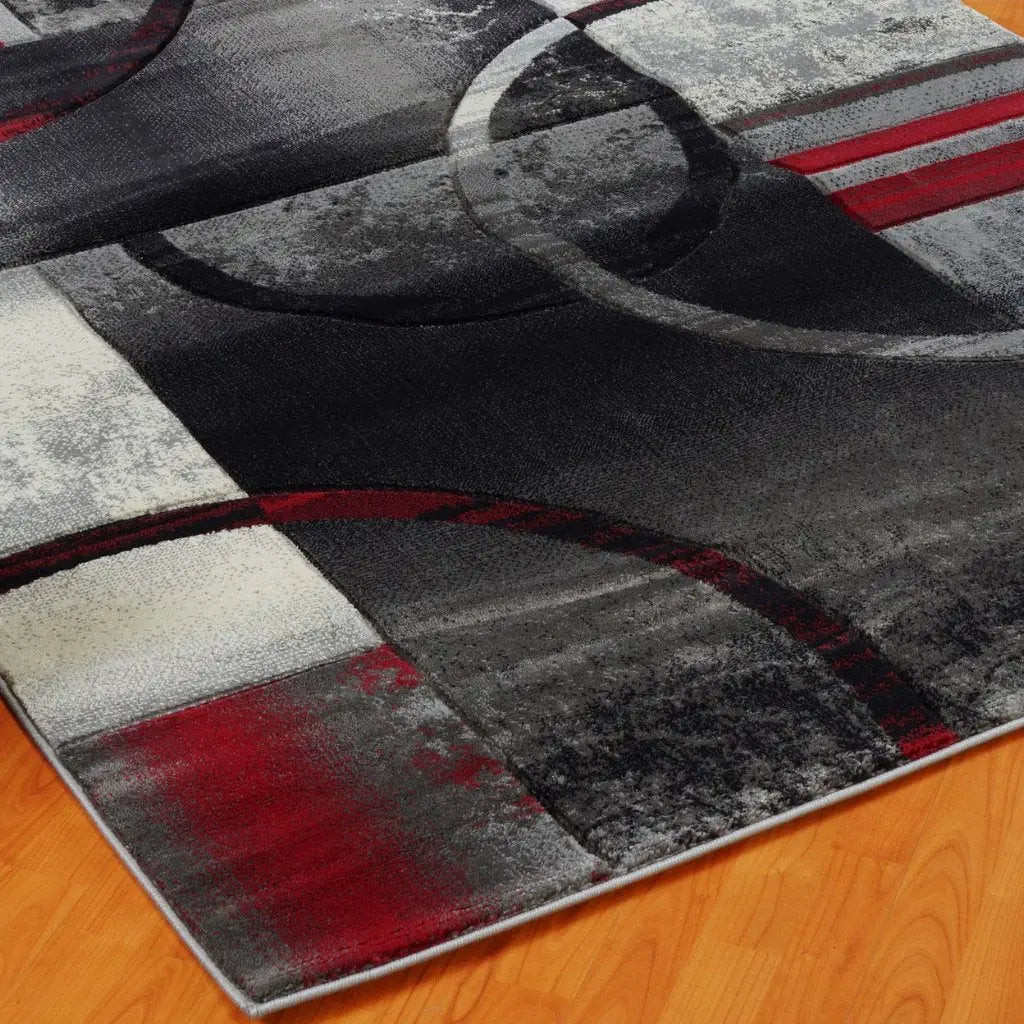 dark grey contemporary area rug 2x5, 3x5 Runner Rug, Entry Way, Entrance, Balcony, Bedside, Home Office, Table Top