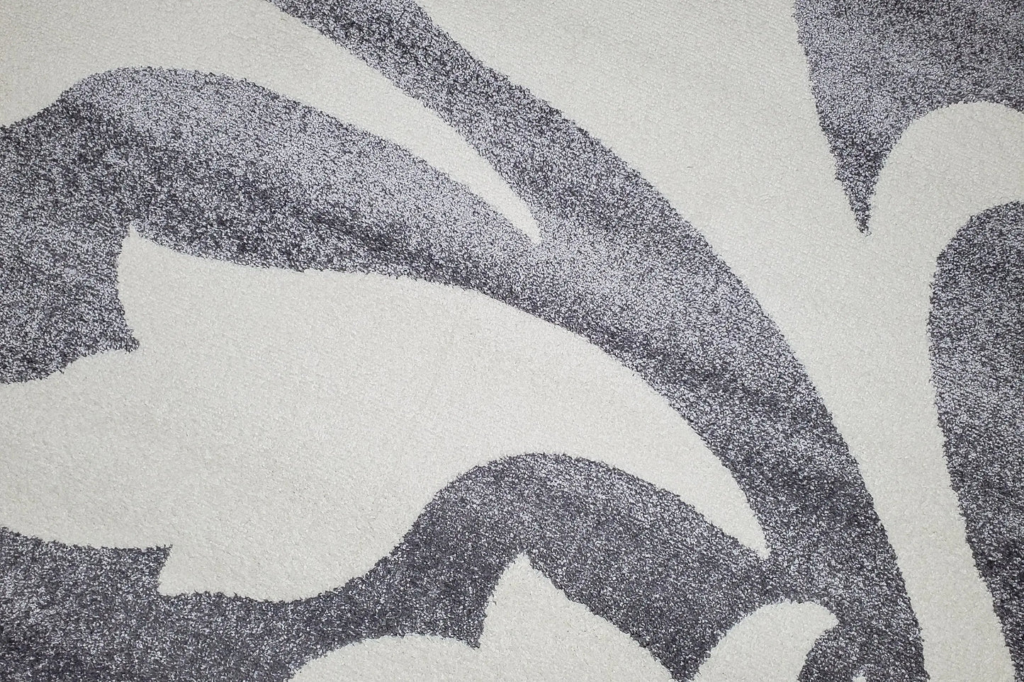 Off White Grey Floral Pattern Area Rug - Ladolerugsca