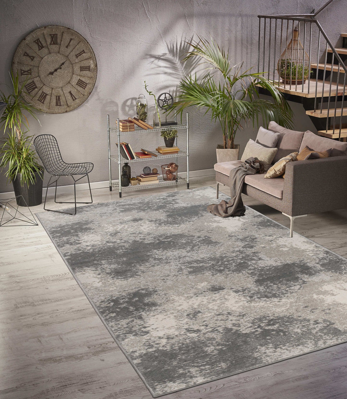 grey ivory abstract rustic minimalist modern area rug for living room bedroom 2x8, 3x10, 2x10 ft Long Runner Rug, Hallway, Balcony, Entry Way, Kitchen, Stairs