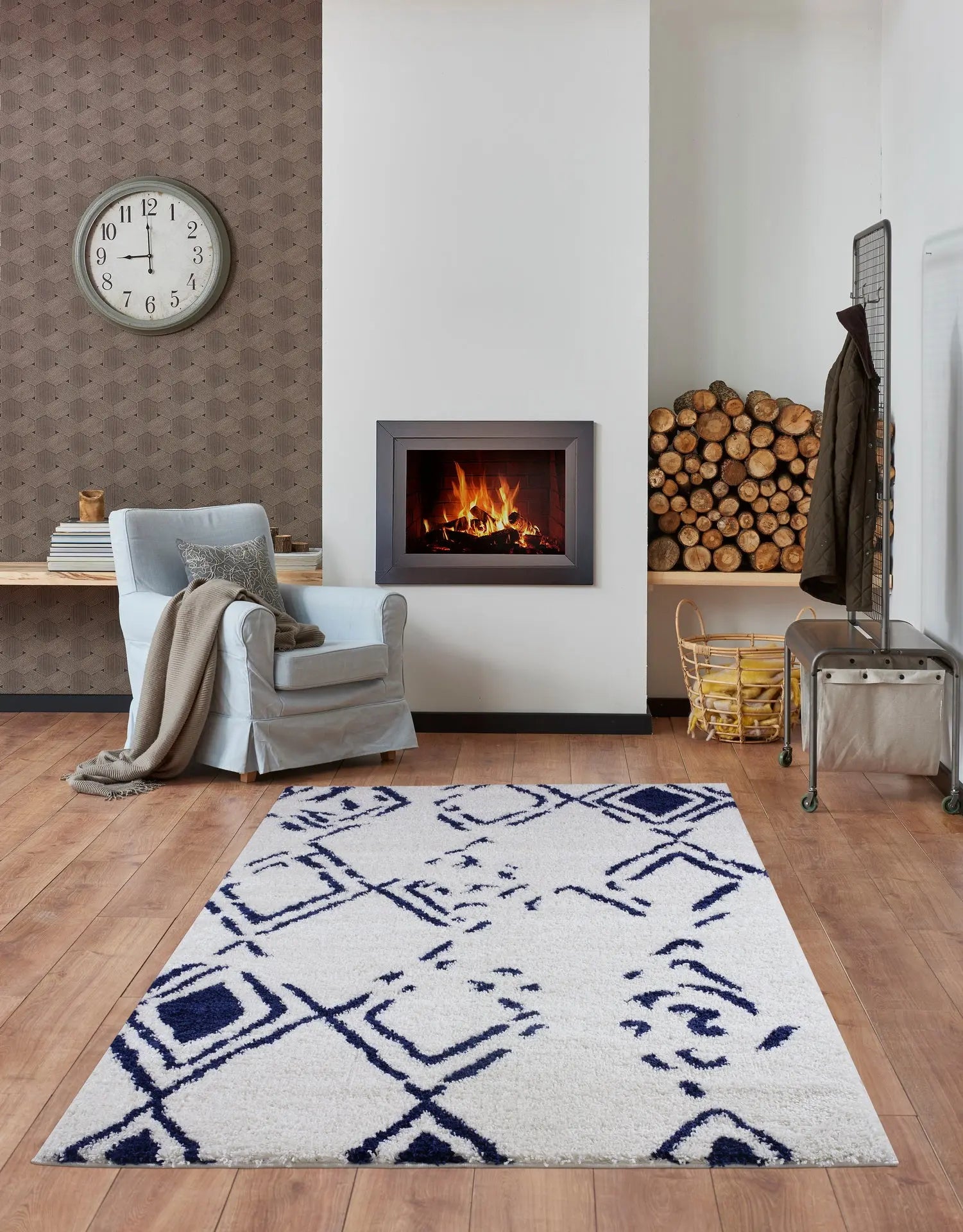 ladole rugs shaggy kenitra european abstract soft polypropylene modern small mat doormat rug in white dark blue 110 x 211 57cm x 90cm 2x5, 3x5 Runner Rug, Entry Way, Entrance, Balcony, Bedside, Home Office, Table Top