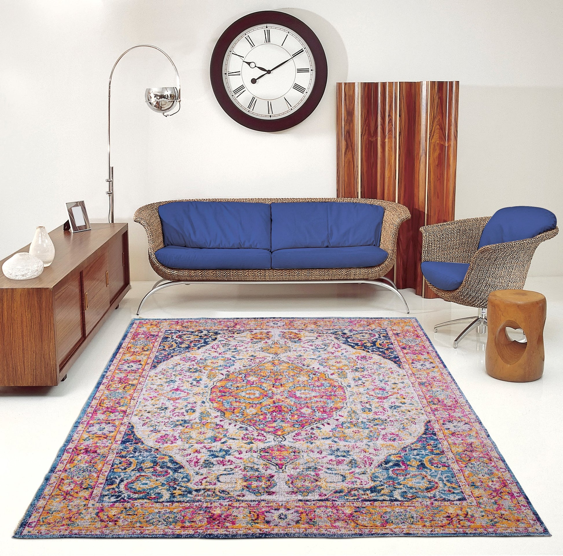 ladole rugs timeless collection florida vintage outdoor made in europe runner in multicolor 3x5 27 x 411 80cm x 150cm 6x8, 6x9 ft Living Room, Bedroom, Dining Area, Kitchen Carpet