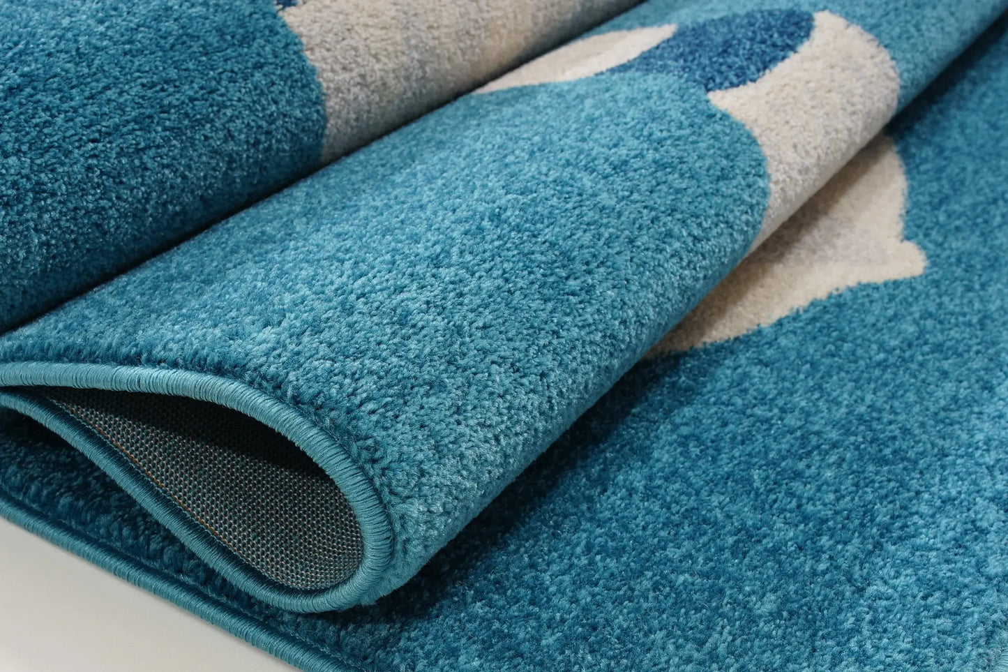 Parachute White Turquoise Kids Area Rug - Ladolerugsca