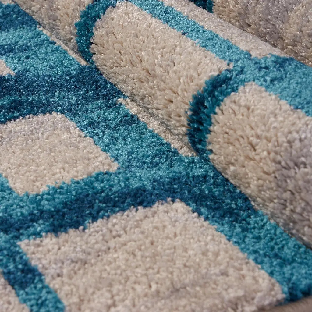 eaton centre blue beige area rug 2x5, 3x5 Runner Rug, Entry Way, Entrance, Balcony, Bedside, Home Office, Table Top