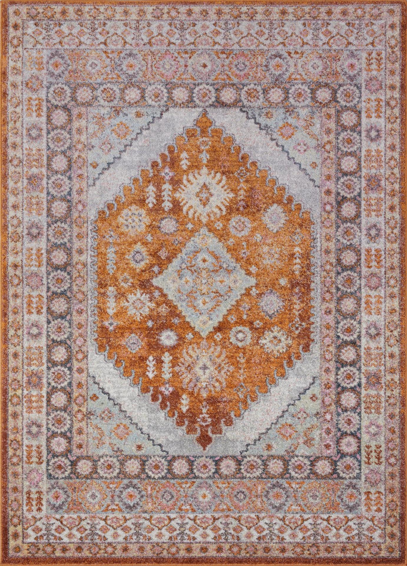 Mashad Persian Terra Orange Area Rug - Ladolerugsca