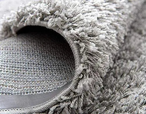 Grey Solid Shaggy Area Rug - Ladolerugsca