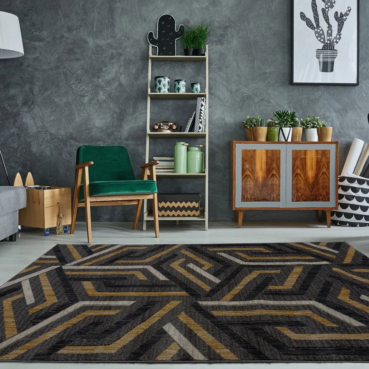 ladole rugs lynn valley grey gold mat 2x5, 3x5 Runner Rug, Entry Way, Entrance, Balcony, Bedside, Home Office, Table Top