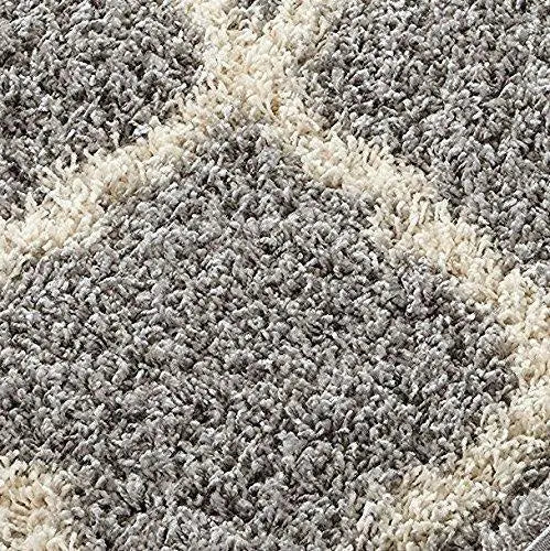 Grey Cream Trellis Area Rug - Ladolerugsca