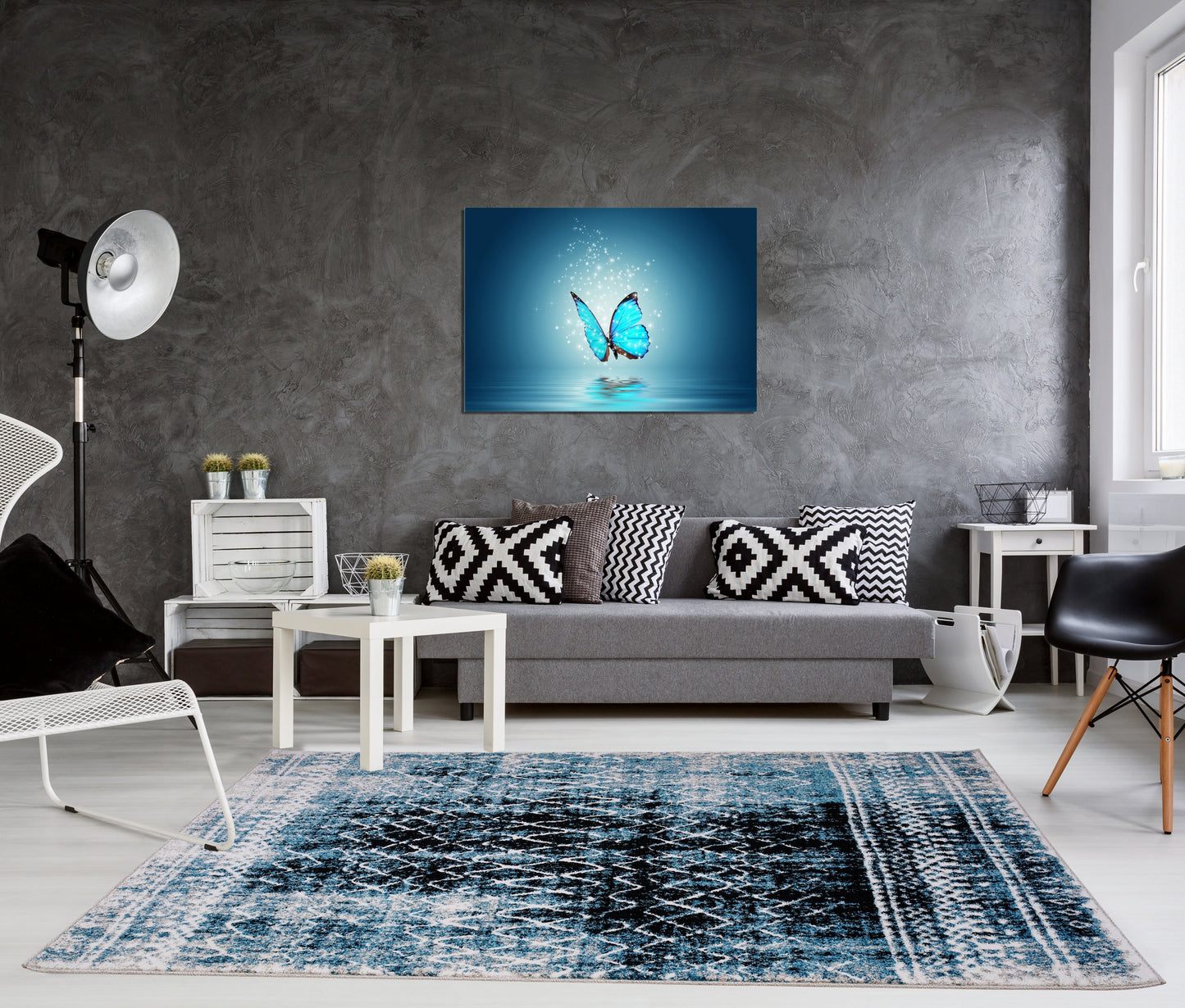 Verona Turquoise Black Diamond Pattern Area Rug - Ladolerugsca