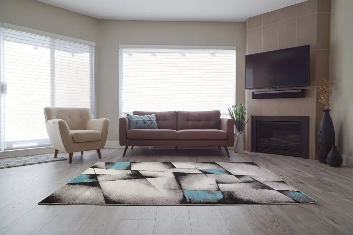 ladole rugs ladole rugs beautiful boston collection empire geometric pattern area rug carpet in blue grey 3x5 27 x 411 80cm x 150cm 27 x 41180cm x 150cm blue grey 2x8, 3x10, 2x10 ft Long Runner Rug, Hallway, Balcony, Entry Way, Kitchen, Stairs