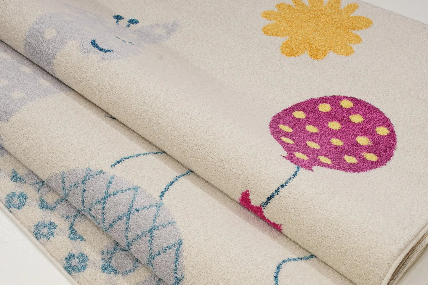 Giraffe Elephant Bird Kids Area Rug - Ladolerugsca