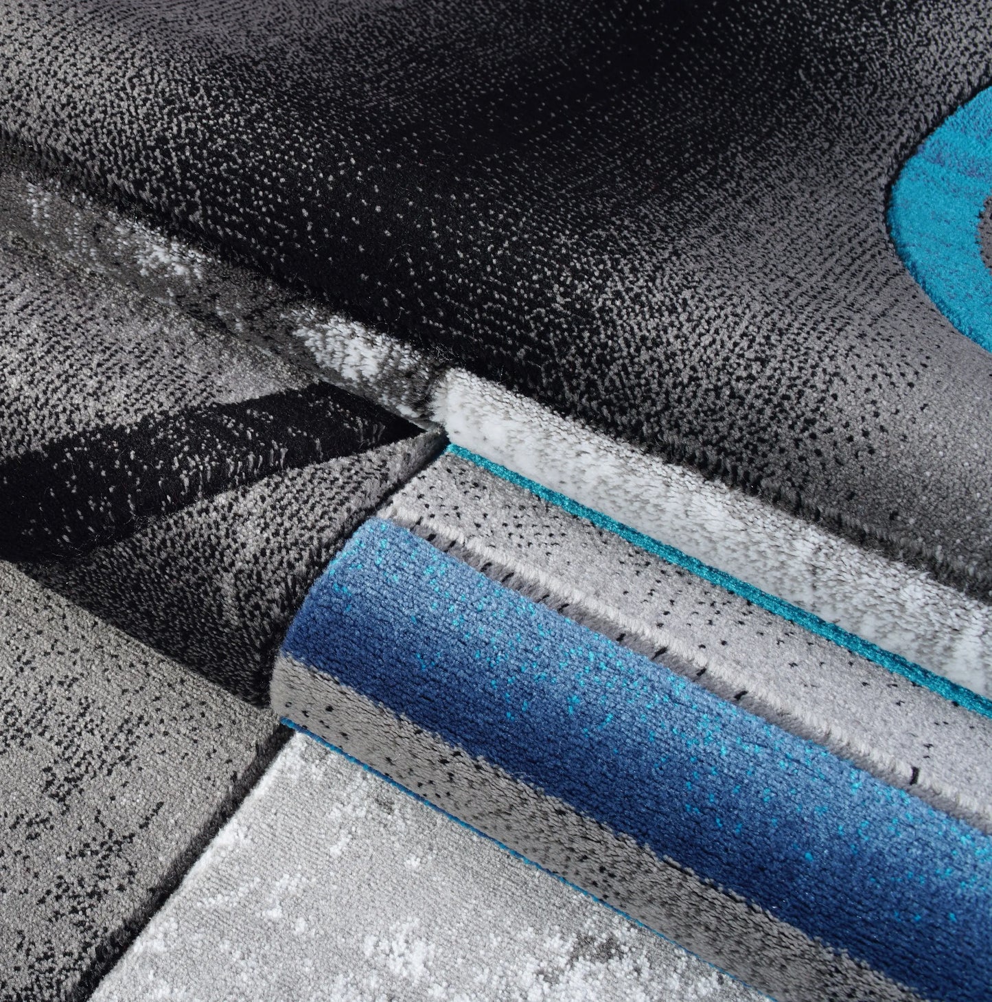 grey blue contemporary geometric area rug 6x8, 6x9 ft Living Room, Bedroom, Dining Area, Kitchen Carpet