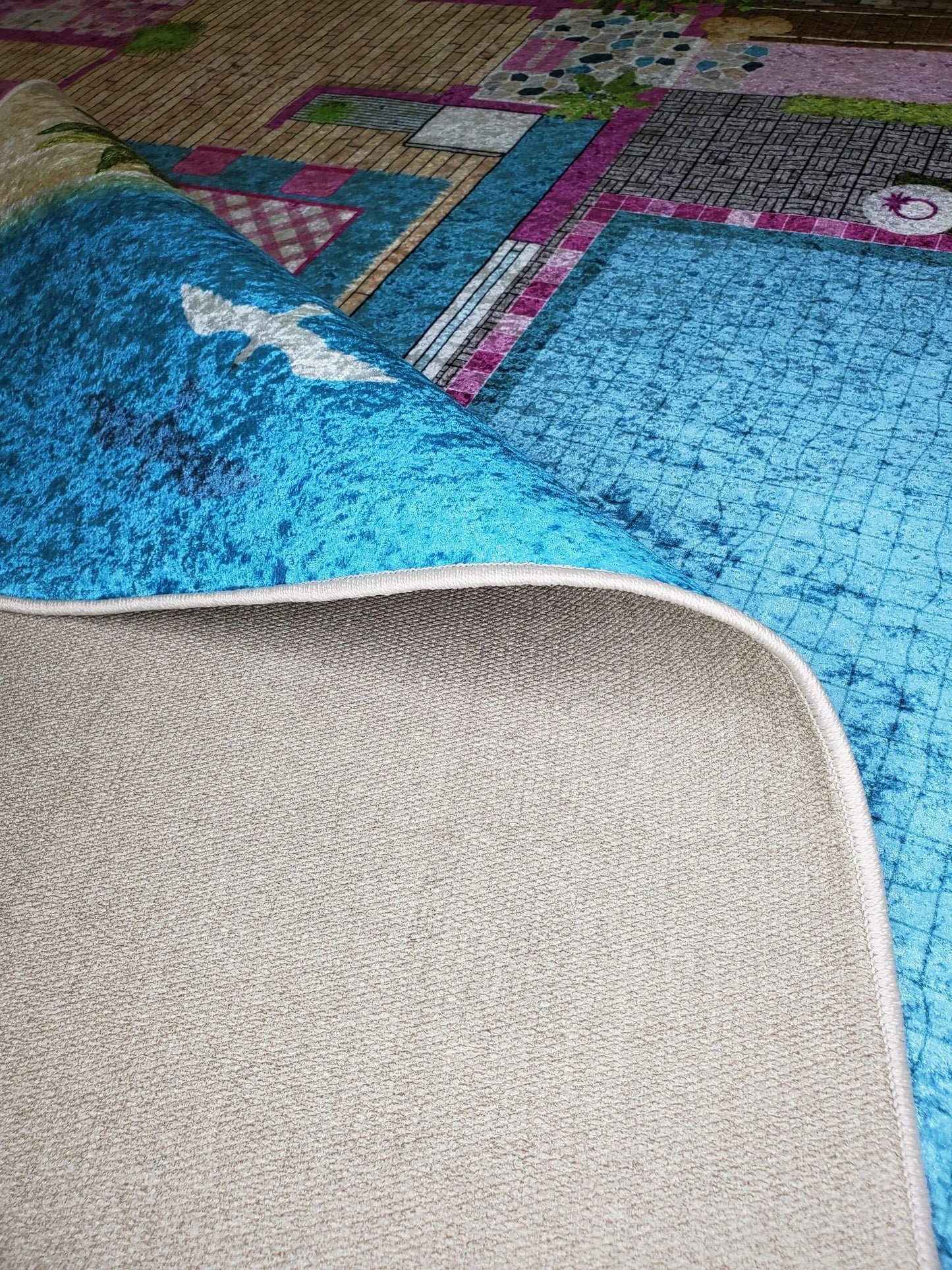 Clay Doll house Flatweave Play Area Rug - Ladolerugsca