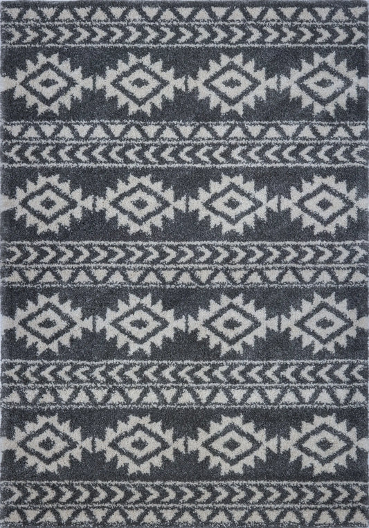 American Native Grey Ivory Area Rug -