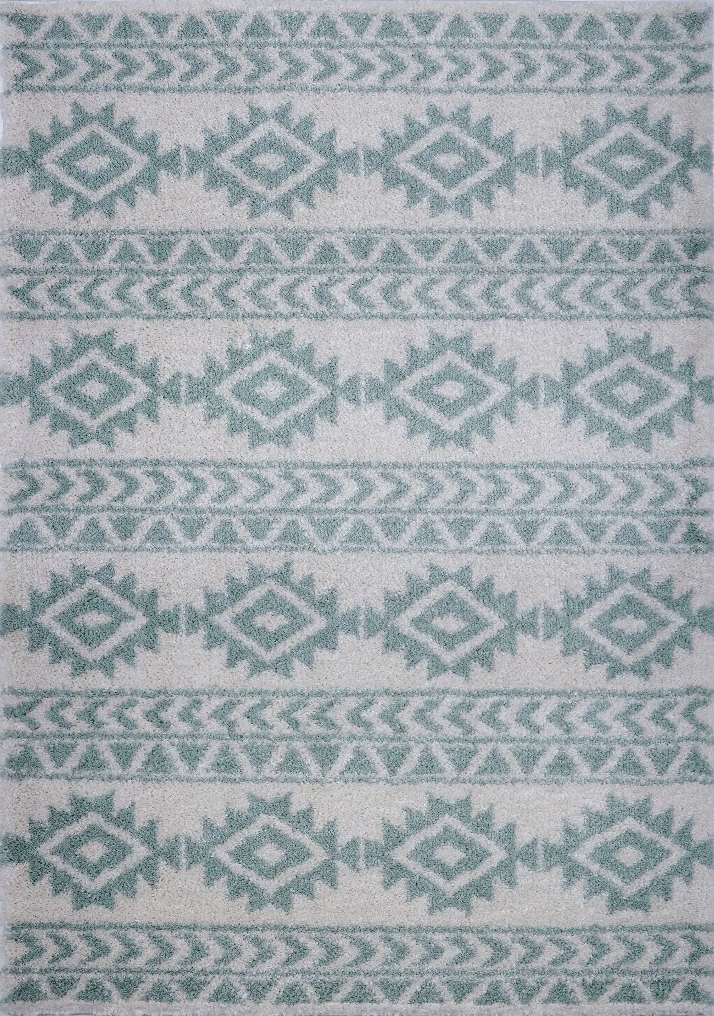 American Native Ivory Shaggy Area Rug - Ladolerugsca