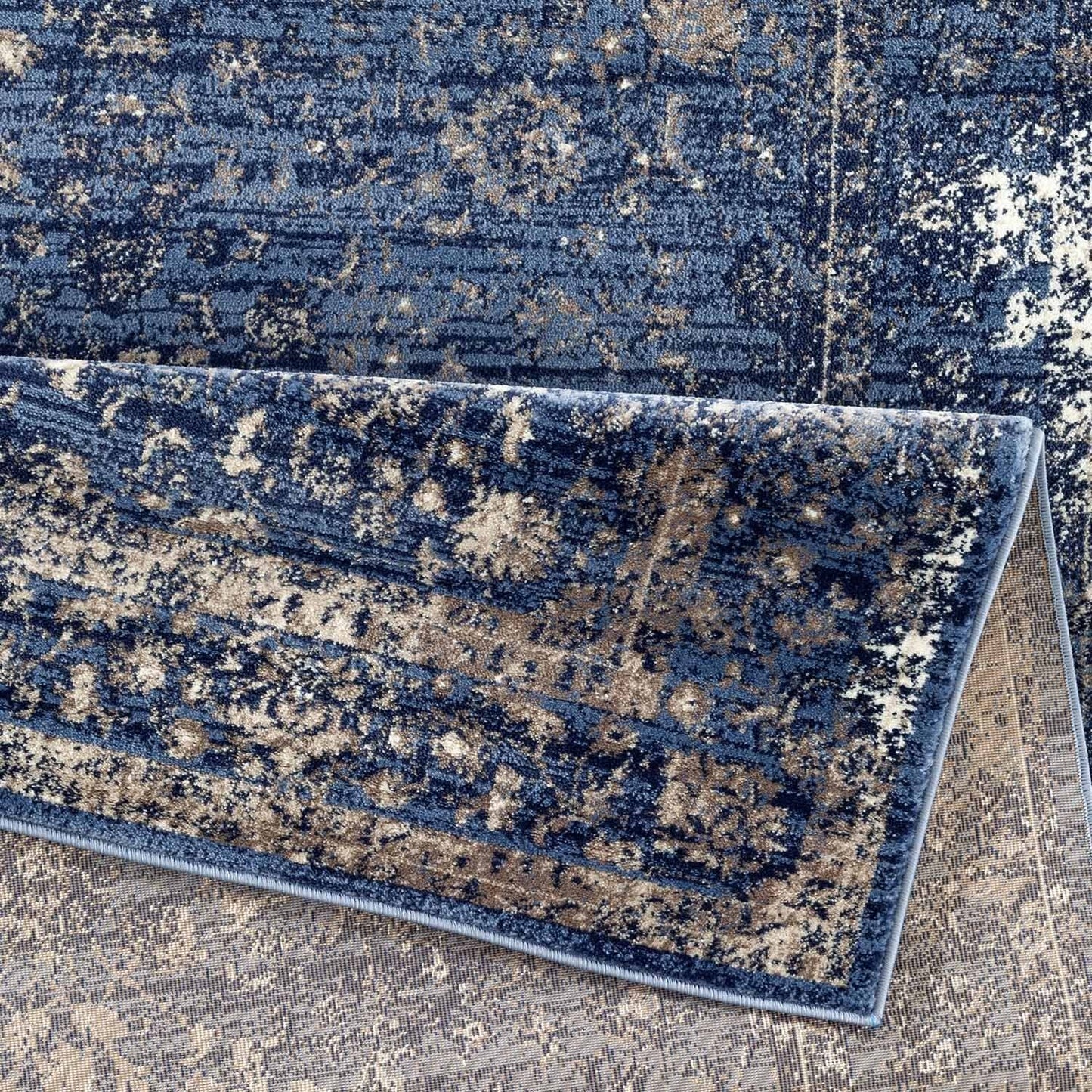 Garnier Blue Beige Vintage Area Rug - Ladolerugsca