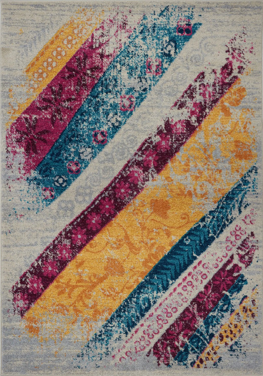 Centre Point Cream Multicolor Area Rug -