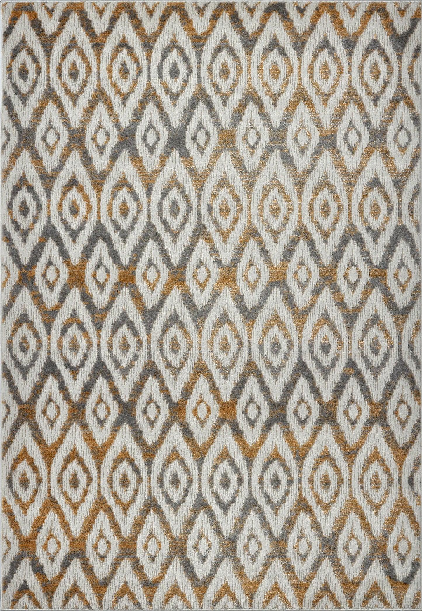 Vega Cream Gray Contemporary Area Rug -