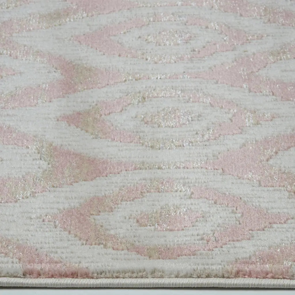 Mercury Cream Baby Pink Area Rug -