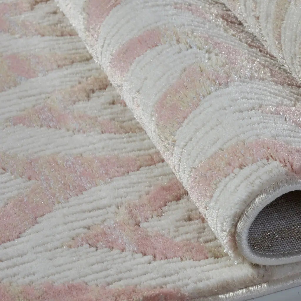 Mercury Cream Baby Pink Area Rug -