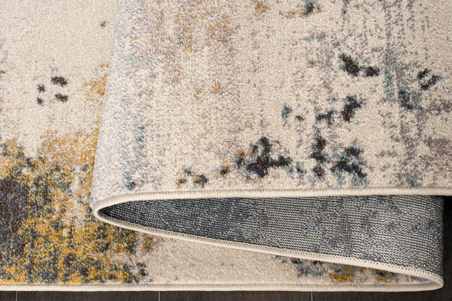 Beige Blue Multicolor Abstract Rustic Living Room Rugs