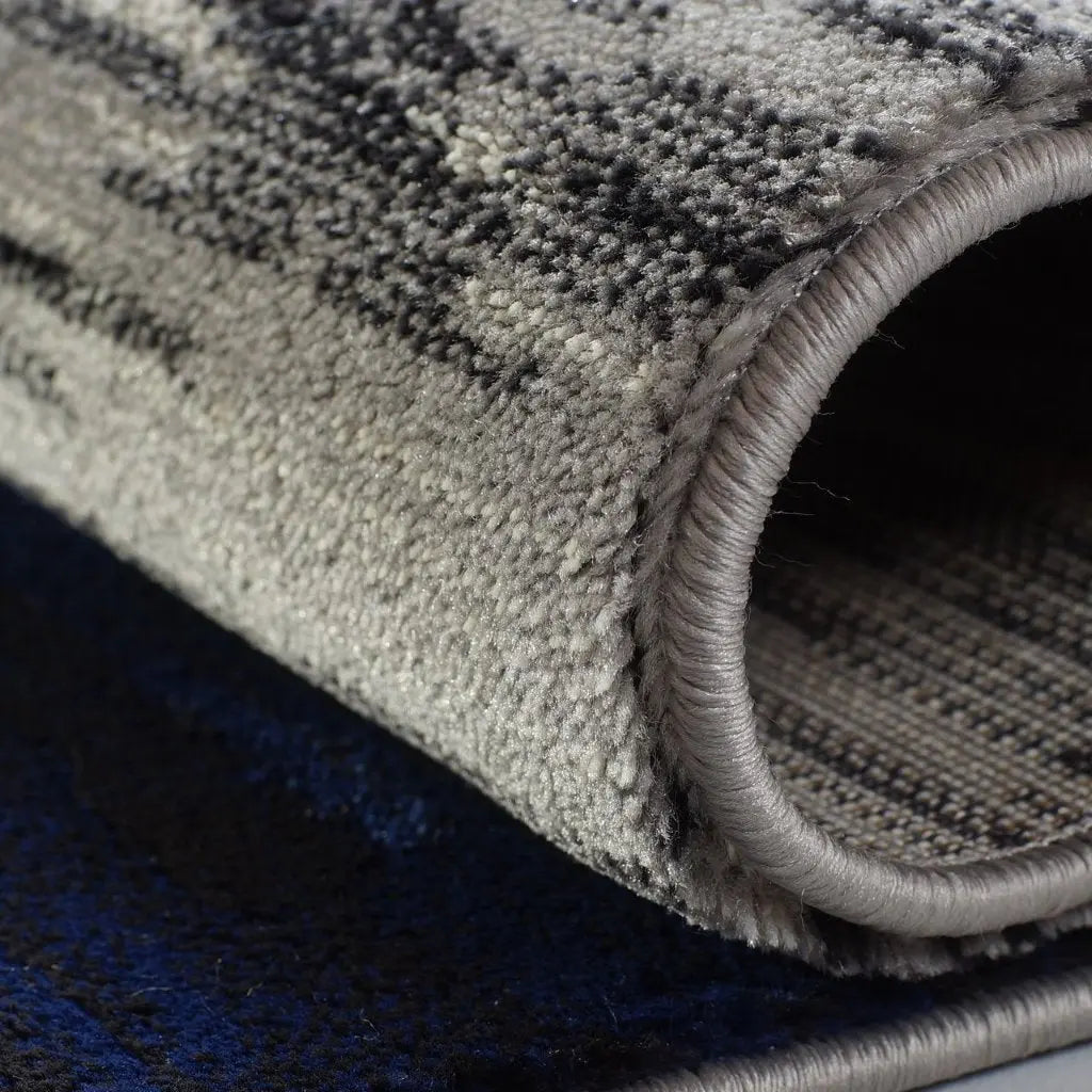 Copper Blue Grey Area Rug -