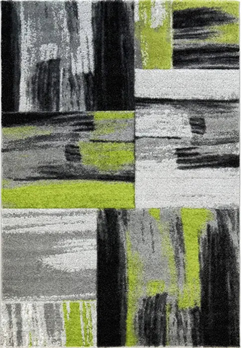 Copper Abstract Area Rug Grey Green -