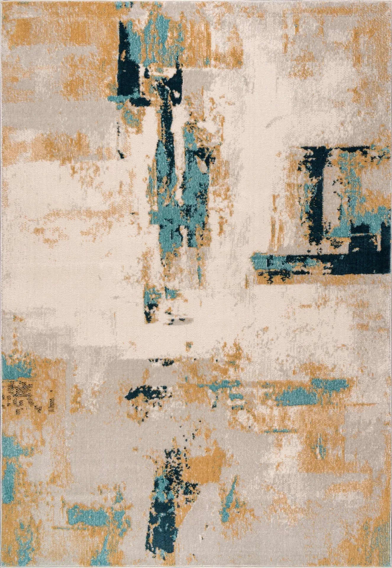 la dole rugs light dark orange turquoise beige rustic pattern abstract modern minimalistic area rug 2x5, 3x5 Runner Rug, Entry Way, Entrance, Balcony, Bedside, Home Office, Table Top