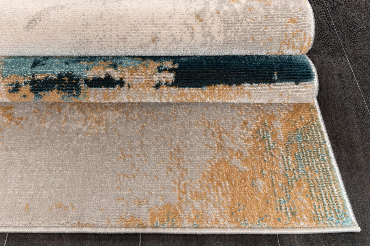 la dole rugs light dark orange turquoise beige rustic pattern abstract modern minimalistic area rug 4x6, 4x5 ft Small Carpet, Home Office, Living Room, Bedroom