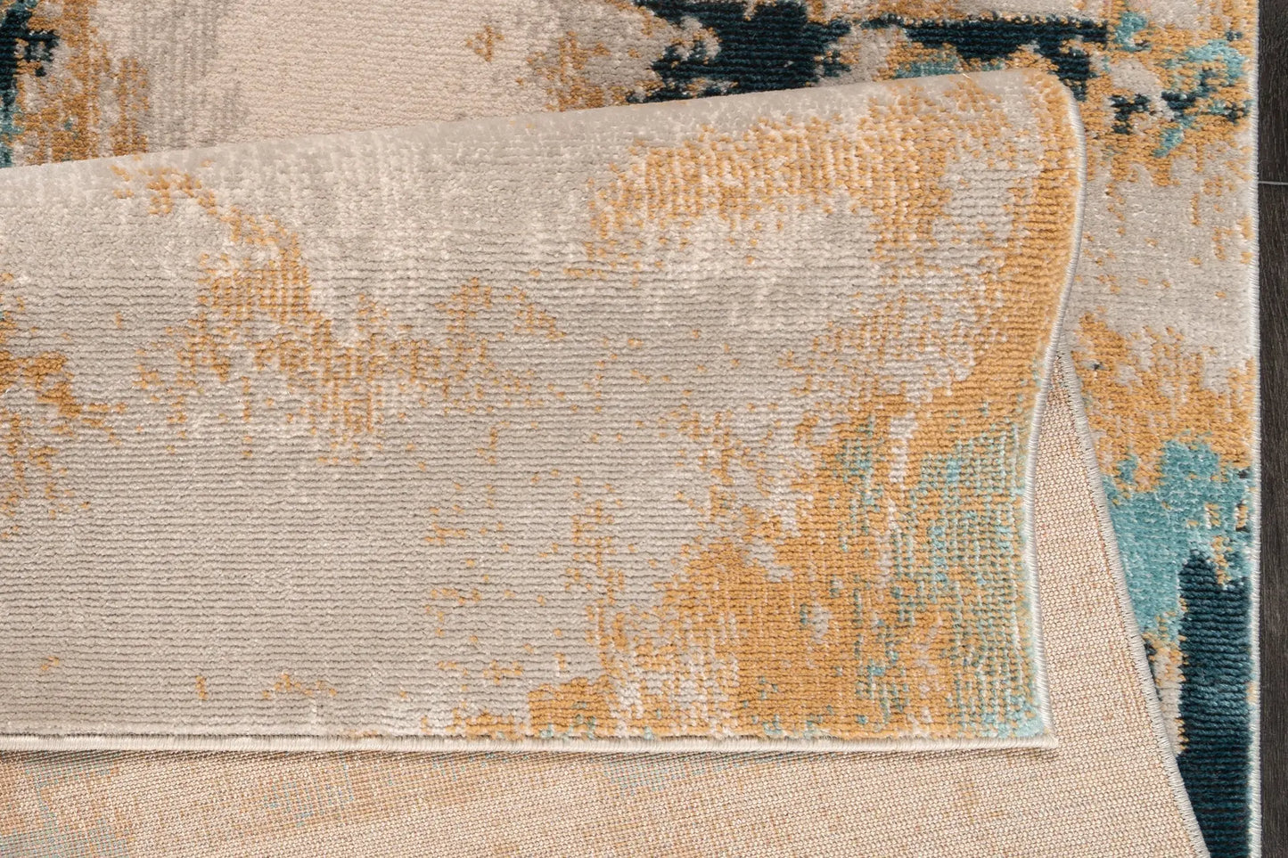 la dole rugs light dark orange turquoise beige rustic pattern abstract modern minimalistic area rug 6x8, 6x9 ft Living Room, Bedroom, Dining Area, Kitchen Carpet