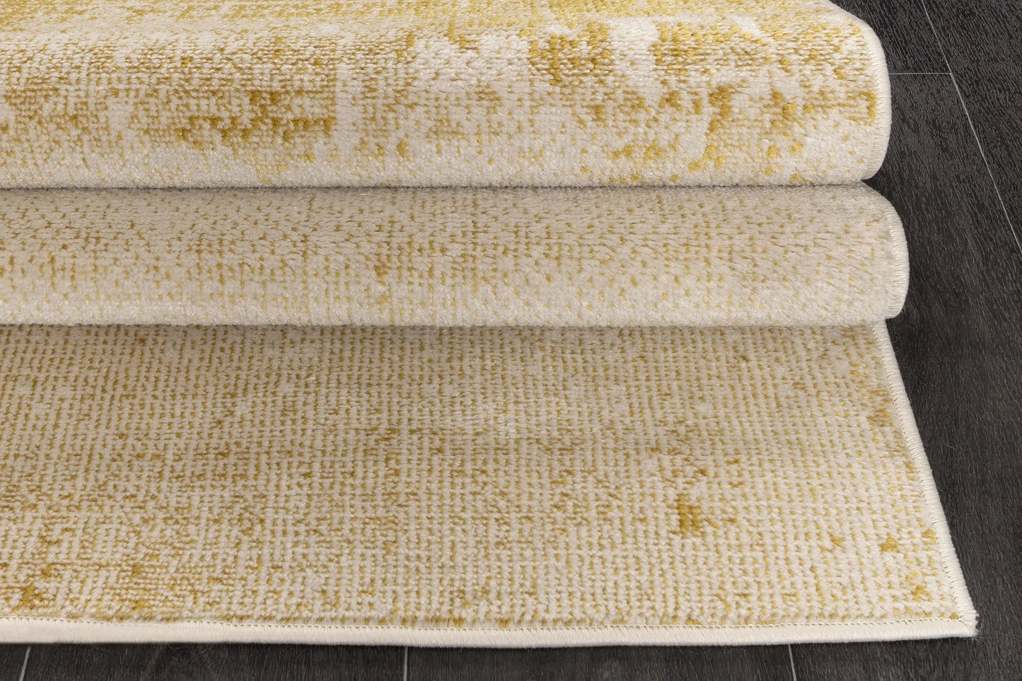 Azra Yellow Mustard Canary Amber Abstract Contemporary Marble Minimal Design Area Rug La Dole Rugs