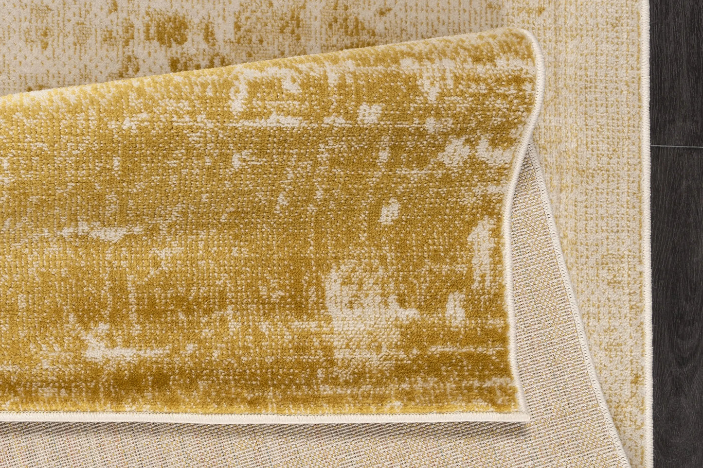 Azra Yellow Mustard Canary Amber Abstract Contemporary Marble Minimal Design Area Rug La Dole Rugs